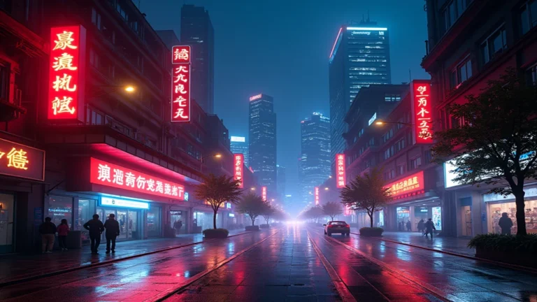 Neon Lights Chongqing Cyberpunk City Neon Hanzi Massage Sign